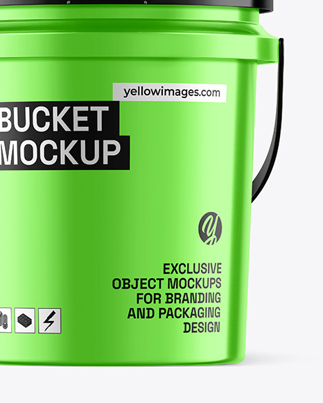 5 Gallon Metallic Bucket Mockup