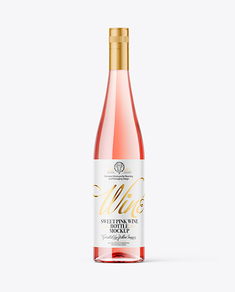 Clear Glass Pink Wine Mockup