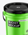 5 Gallon Metallic Bucket Mockup