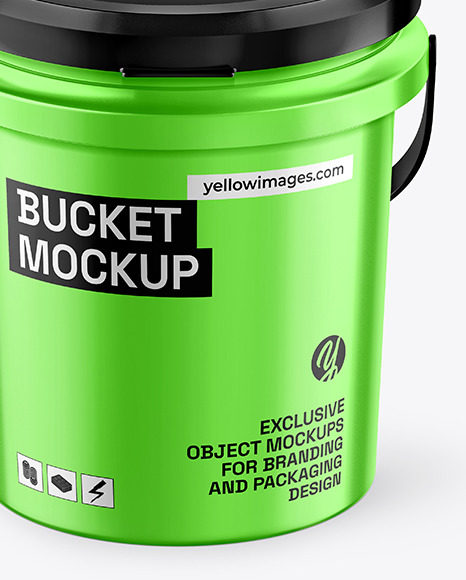 5 Gallon Metallic Bucket Mockup