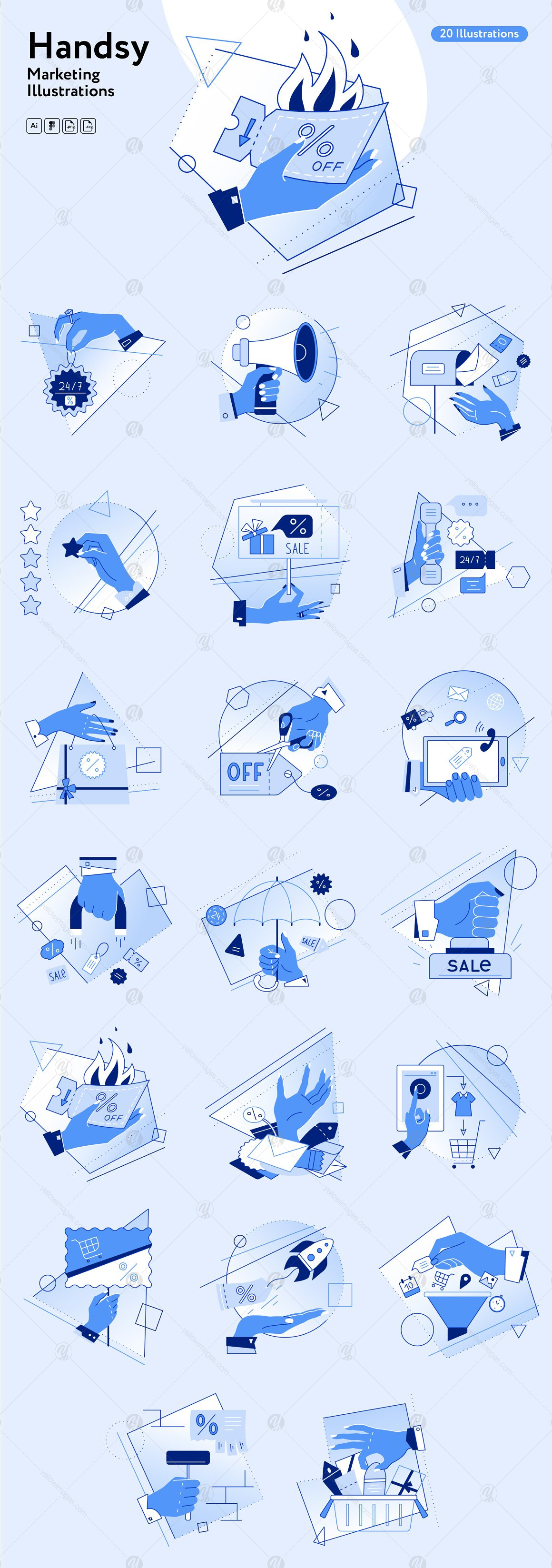 Handsy Marketing illustrations Handsy Marketing illustrations