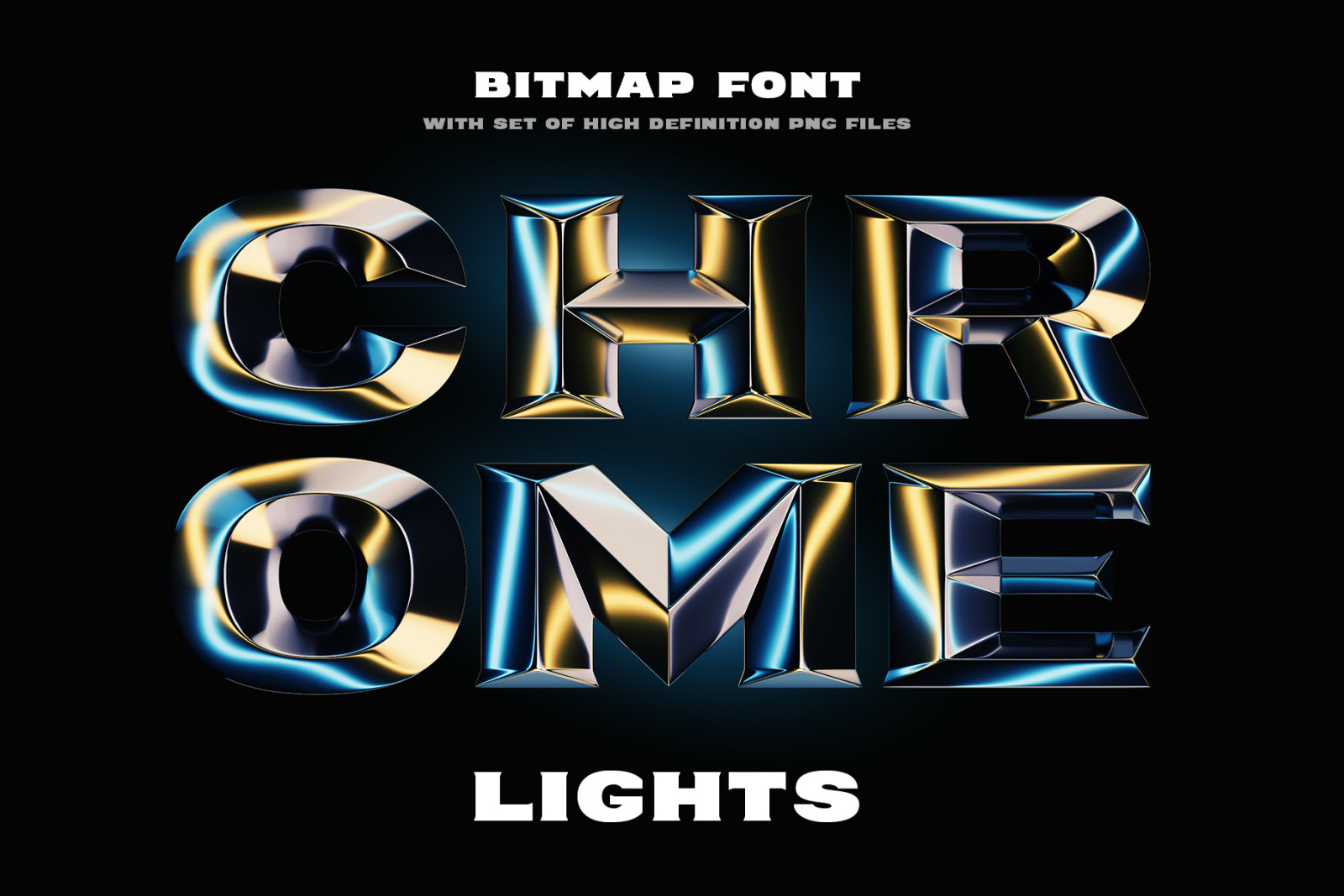 Chrome Lights - Bitmap Color Font