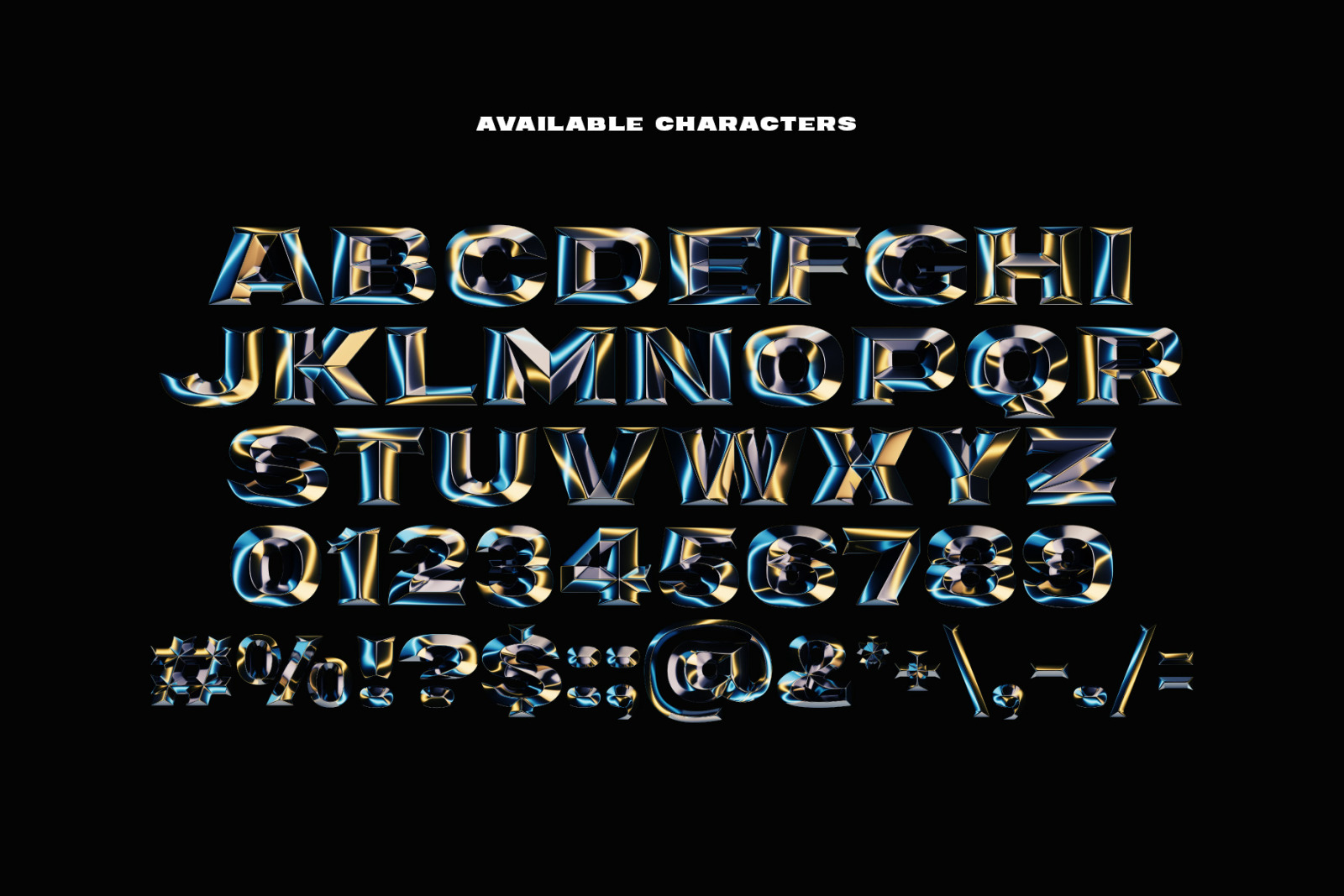 Chrome Lights - Bitmap Color Font