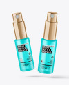 Two Frosted Glass Spray Bottles Mockup