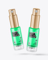 Two Frosted Glass Spray Bottles with Color Liquid Mockup