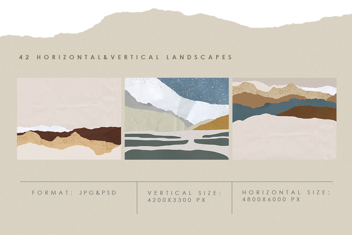Abstract Landscape Torn Deckled Textures Abstract Landscape Torn Deckled Textures