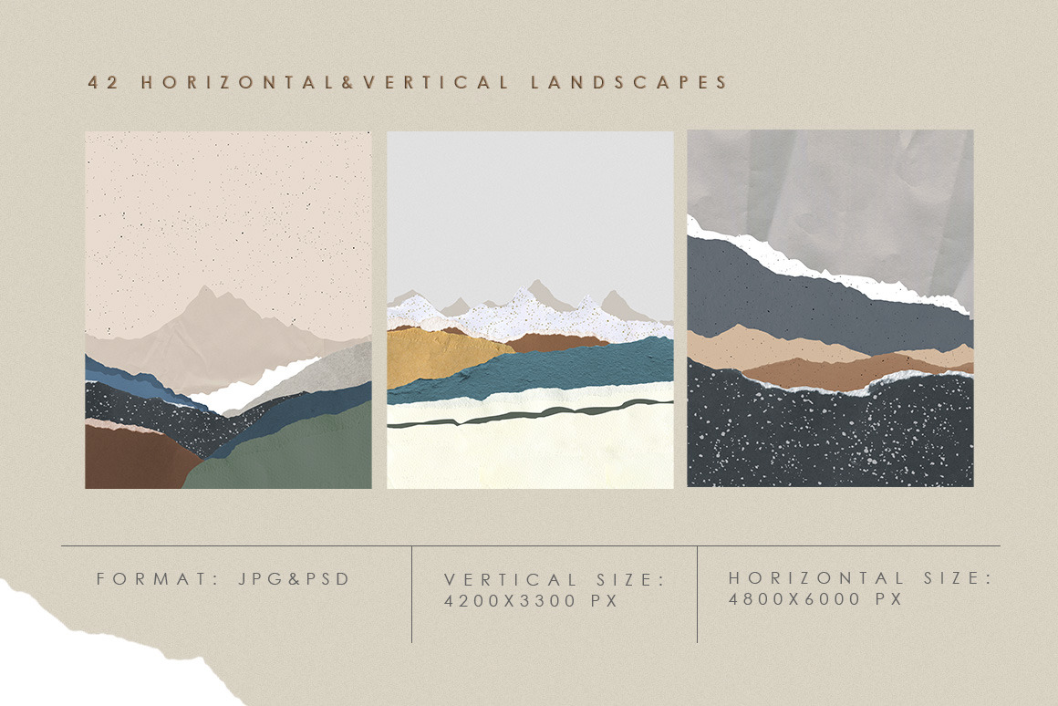 Abstract Landscape Torn Deckled Textures Abstract Landscape Torn Deckled Textures
