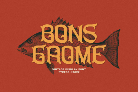 Bons Grome - Vintage Display Font - Logo badge