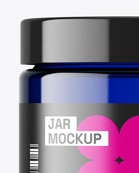 120ml Blue Jar Mockup