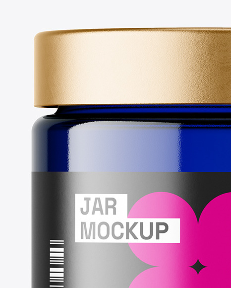 120ml Blue Jar Mockup