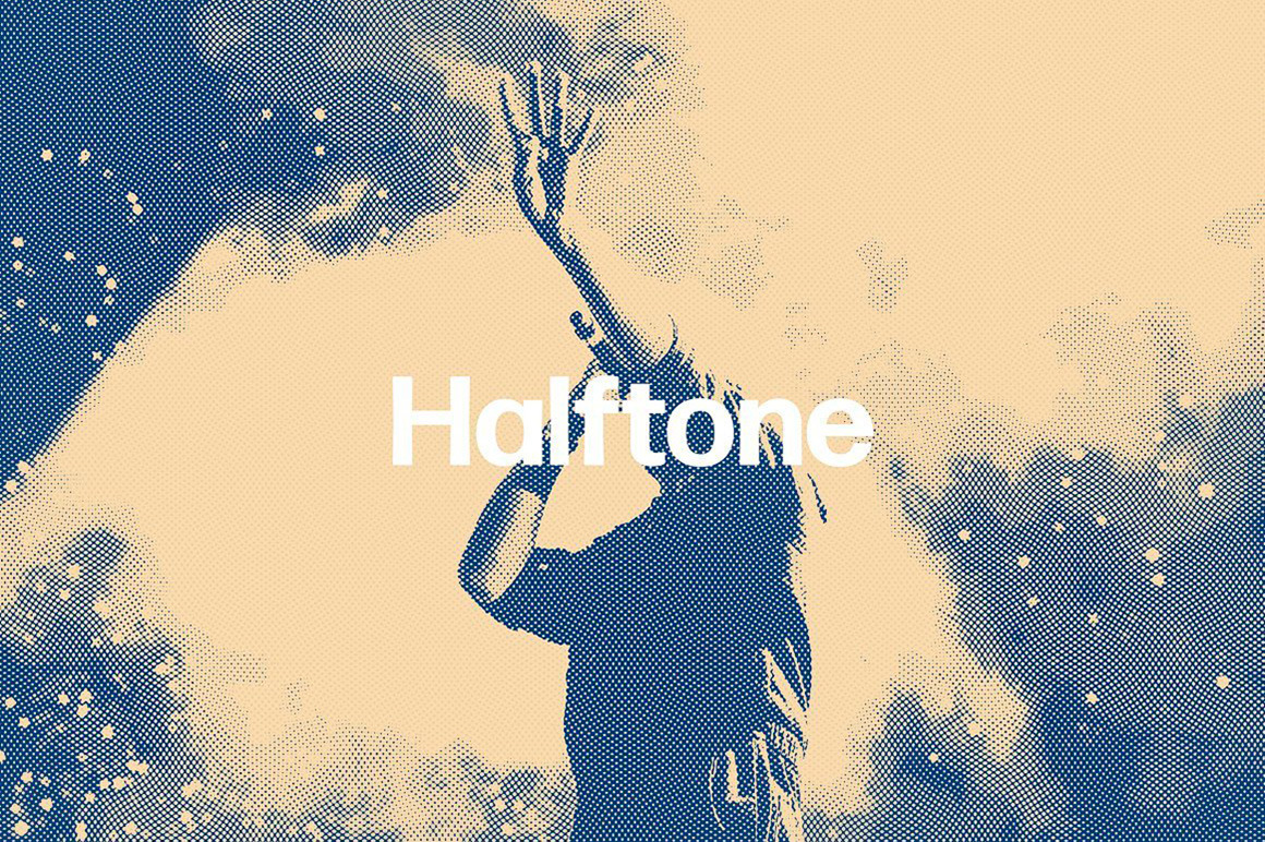 Cross Waves Halftone Photo Effect Cross Waves Halftone Photo Effect