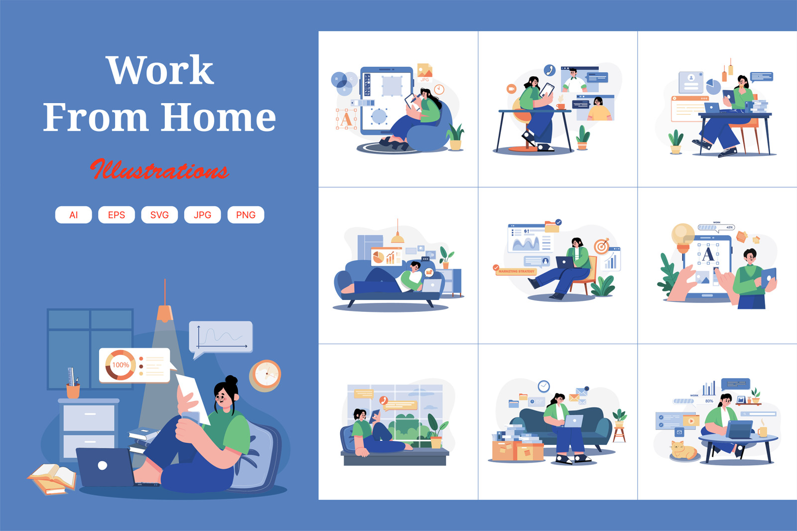 M573_Work From Home Illustration Pack M573_Work From Home Illustration Pack