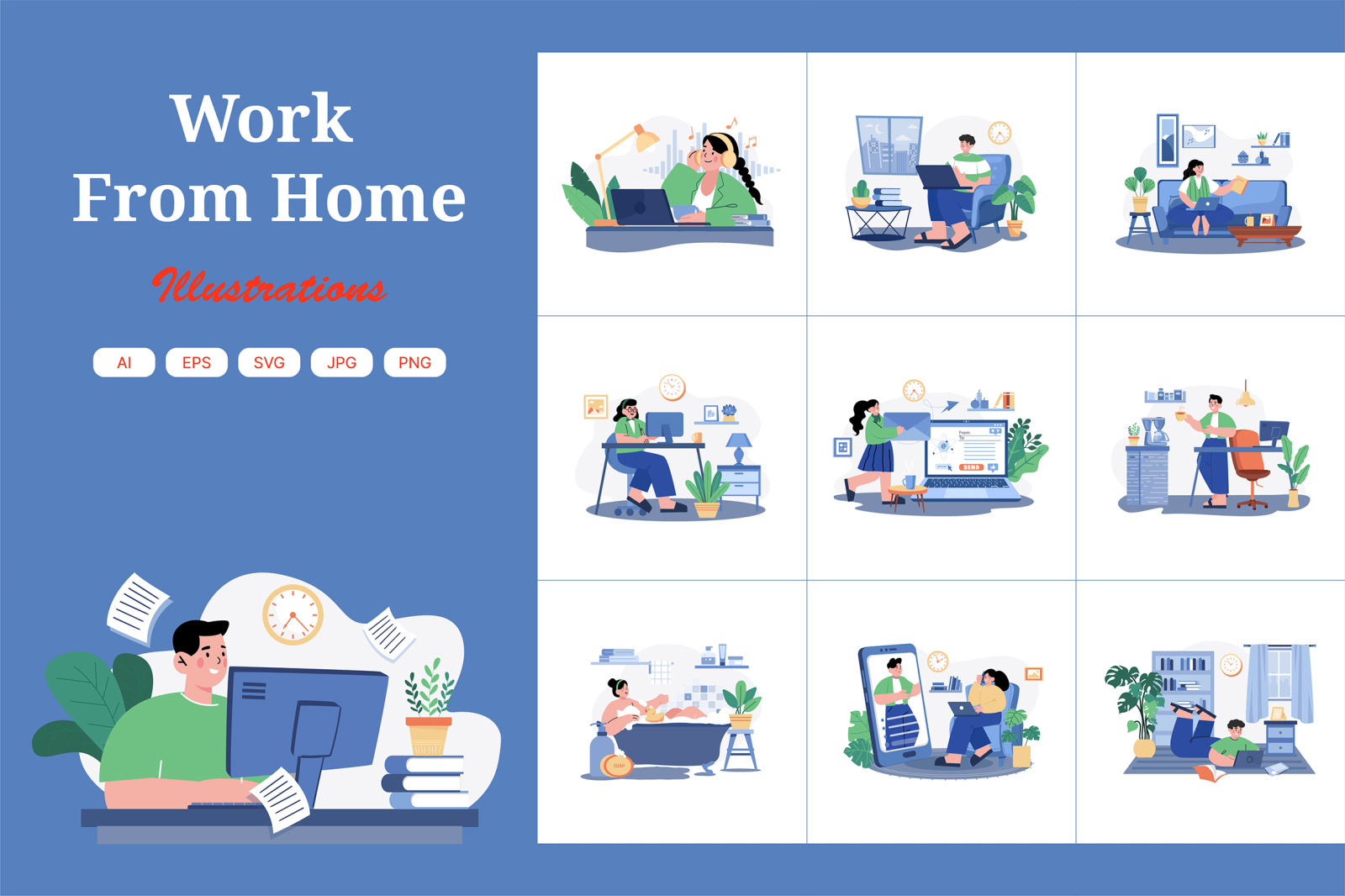 M575_Work from home Illustration Pack