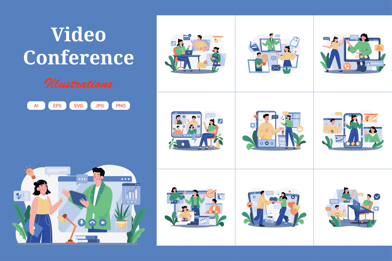 M576_Video Conference Illustration Pack M576_Video Conference Illustration Pack