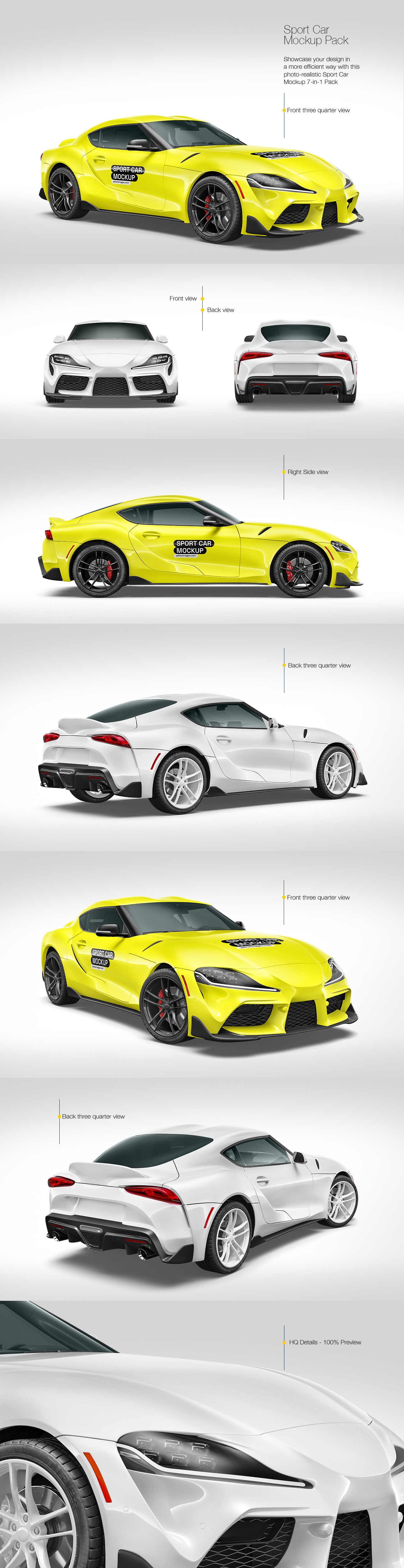 Sport Car Mockup Pack Sport Car Mockup Pack