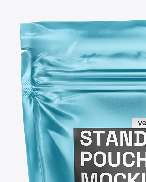 Matte Metallic Stand Up Pouch Mockup