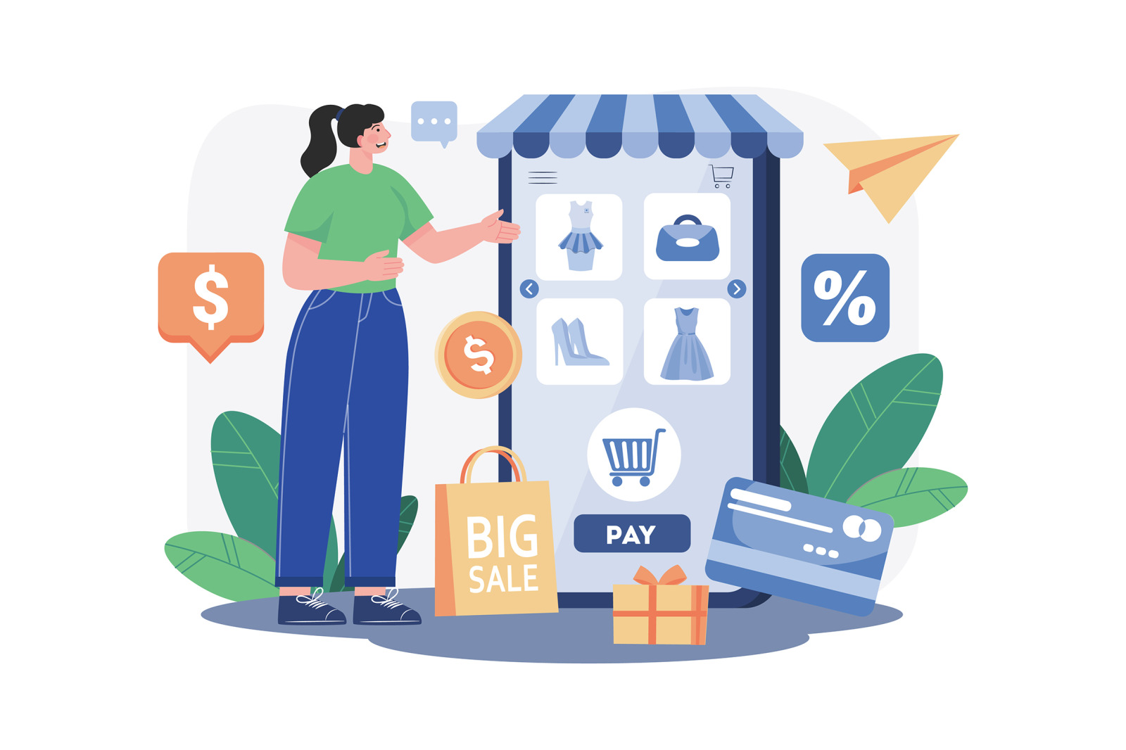 M583_Online Shopping Illustration Pack M583_Online Shopping Illustration Pack
