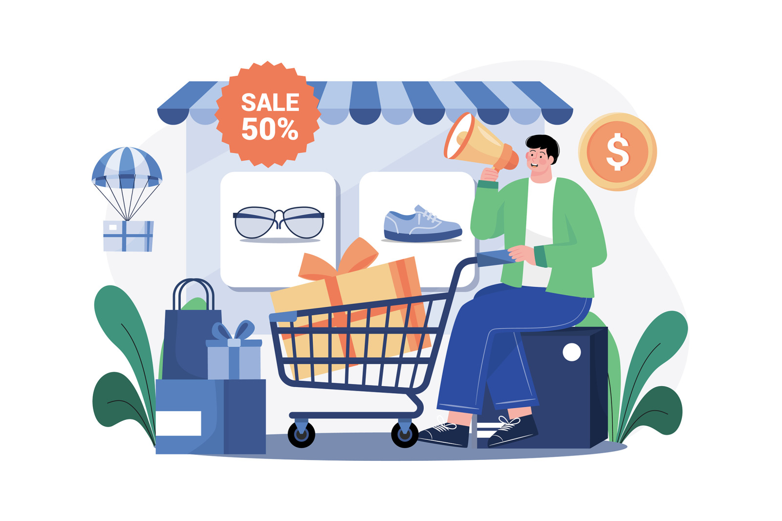 M583_Online Shopping Illustration Pack M583_Online Shopping Illustration Pack
