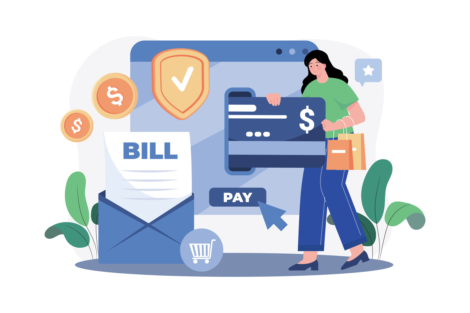 M583_Online Shopping Illustration Pack M583_Online Shopping Illustration Pack