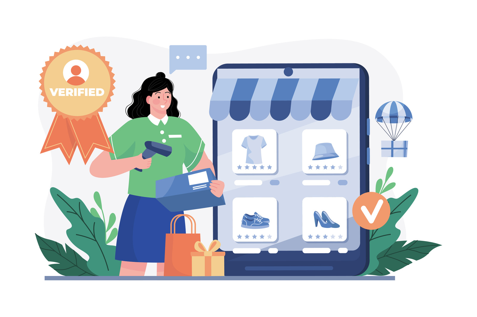 M583_Online Shopping Illustration Pack M583_Online Shopping Illustration Pack