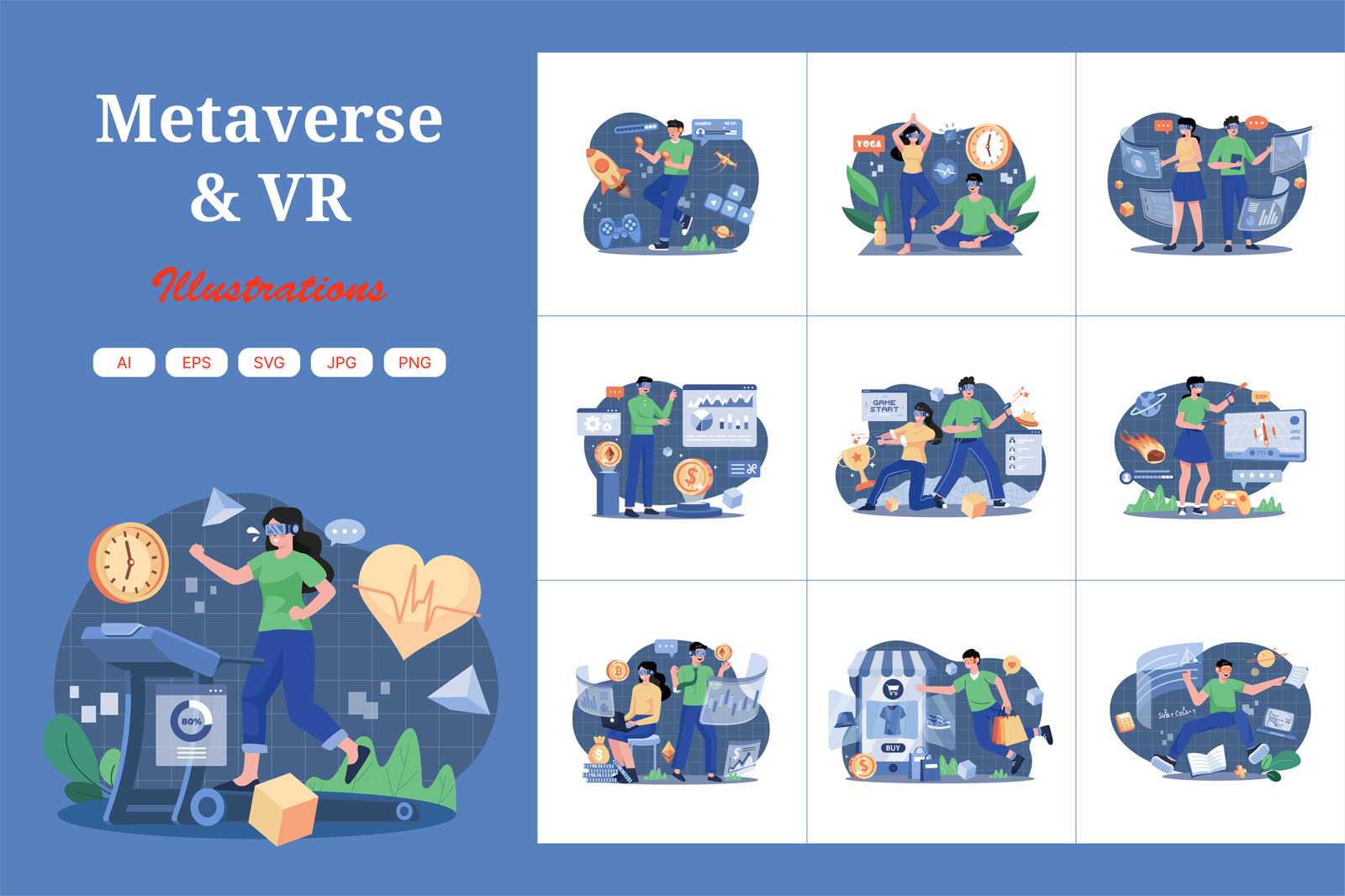 M584_VR Metaverse Illustration Pack