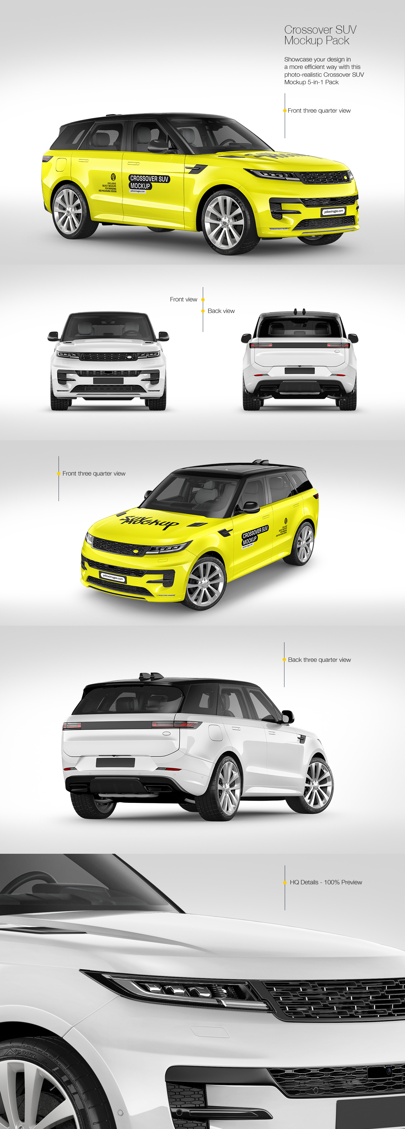 Crossover SUV Mockup Pack Crossover SUV Mockup Pack