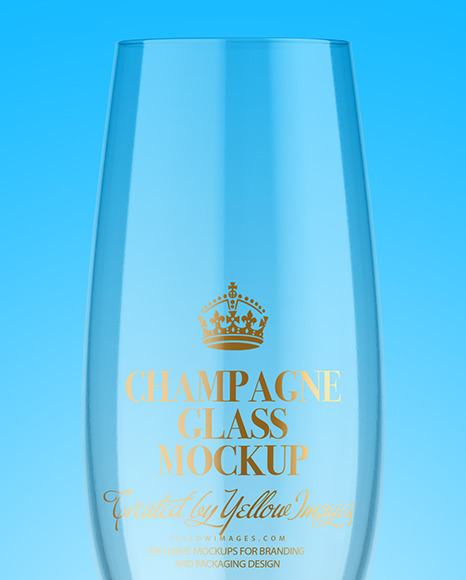 Clear Champagne Glass Mockup