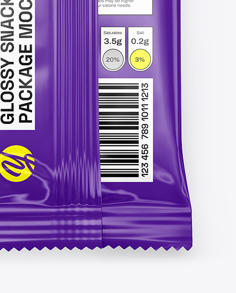 Glossy Snack Package Mockup