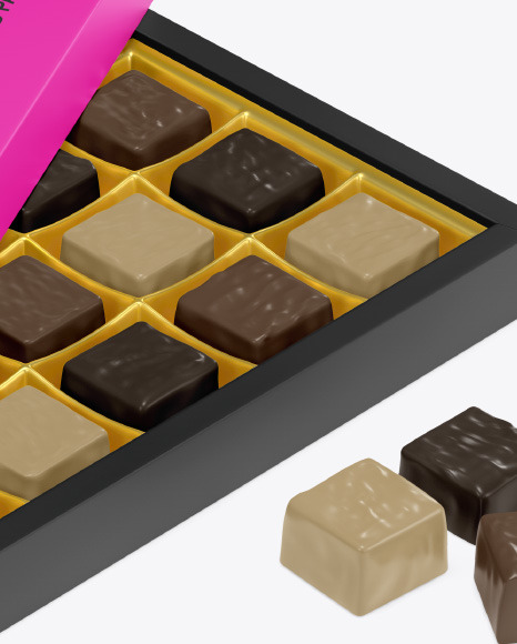 Box of Chocolate Sweets Mockup