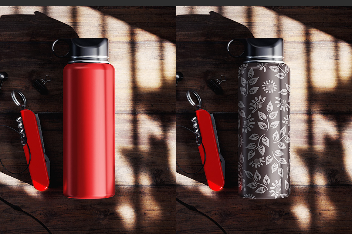 Thermos Water Bottle Mockup