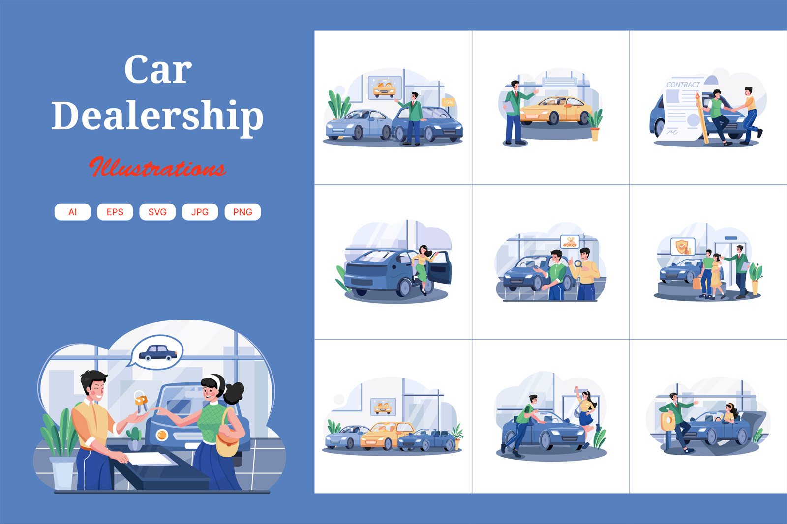 M559_Car Dealership Illustration Pack M559_Car Dealership Illustration Pack