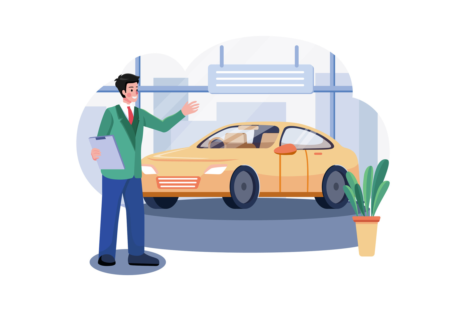 M559_Car Dealership Illustration Pack