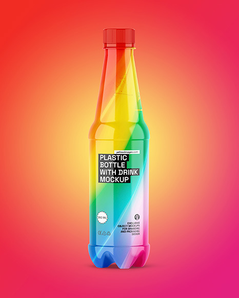 Glossy Plastic Drink Bottle Mockup