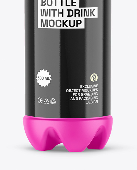 Matte Plastic Drink Bottle Mockup