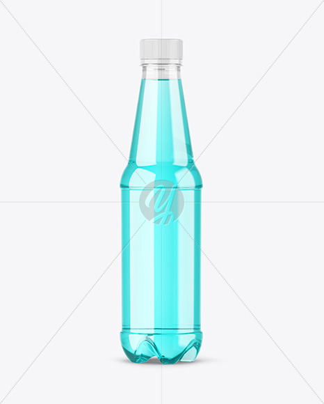 Clear Plastic Bottle with Color Liquid Mockup