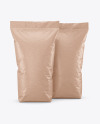 Two Kraft Bags Mockup