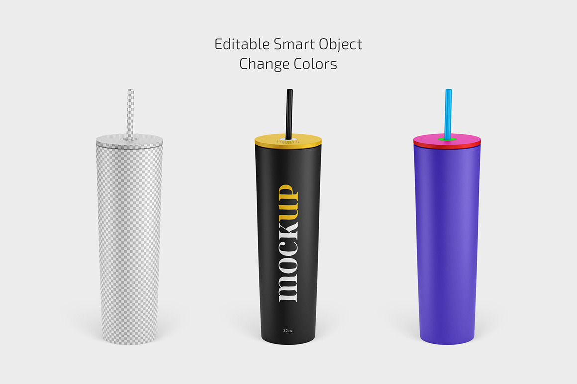 Straw/Flip Lid Tumbler 32 oz Mockup