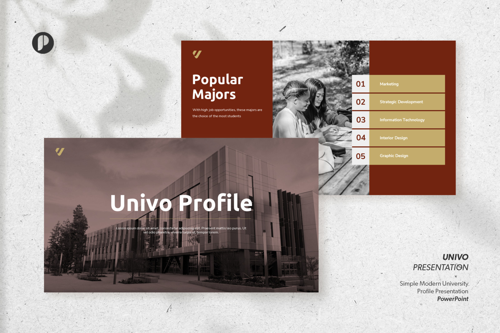 Univo – classy red simple modern university profile presentation