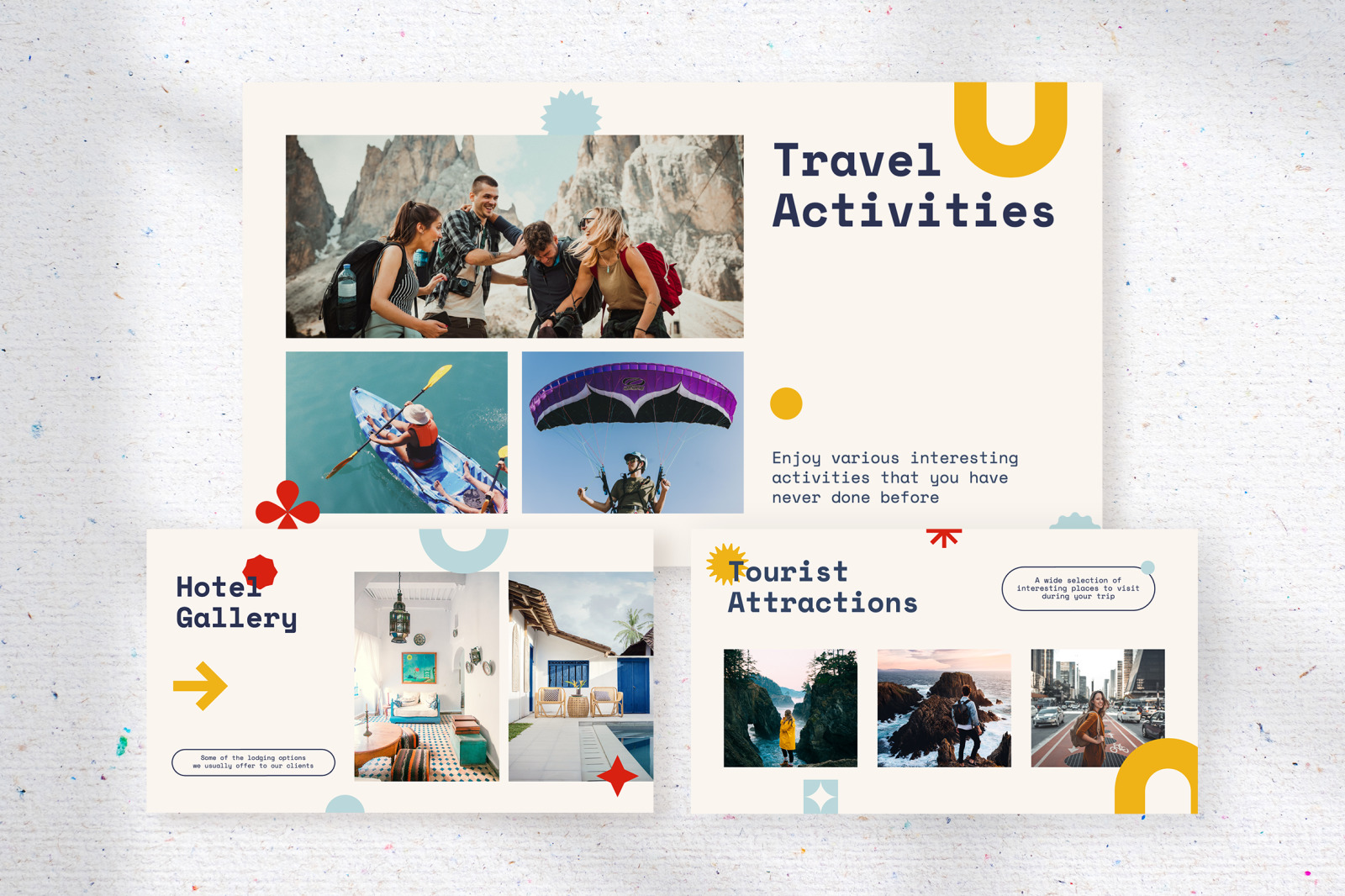 Travio - clean geometric travel planner presentation