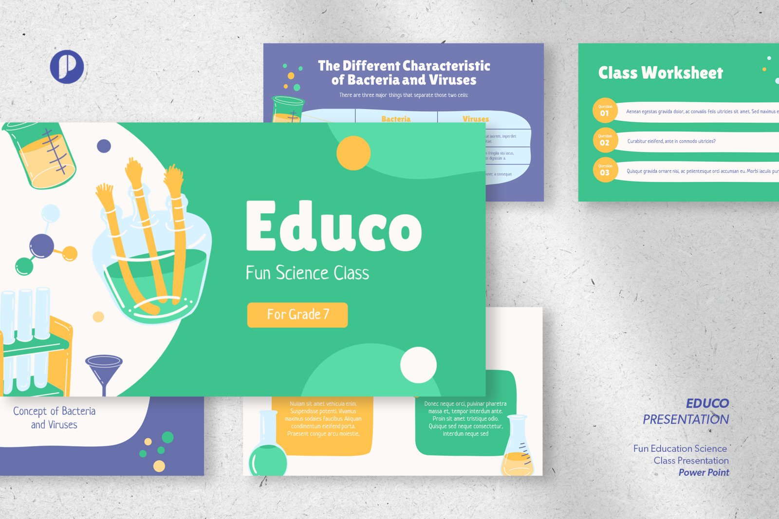 Educo – green fun education science class presentation