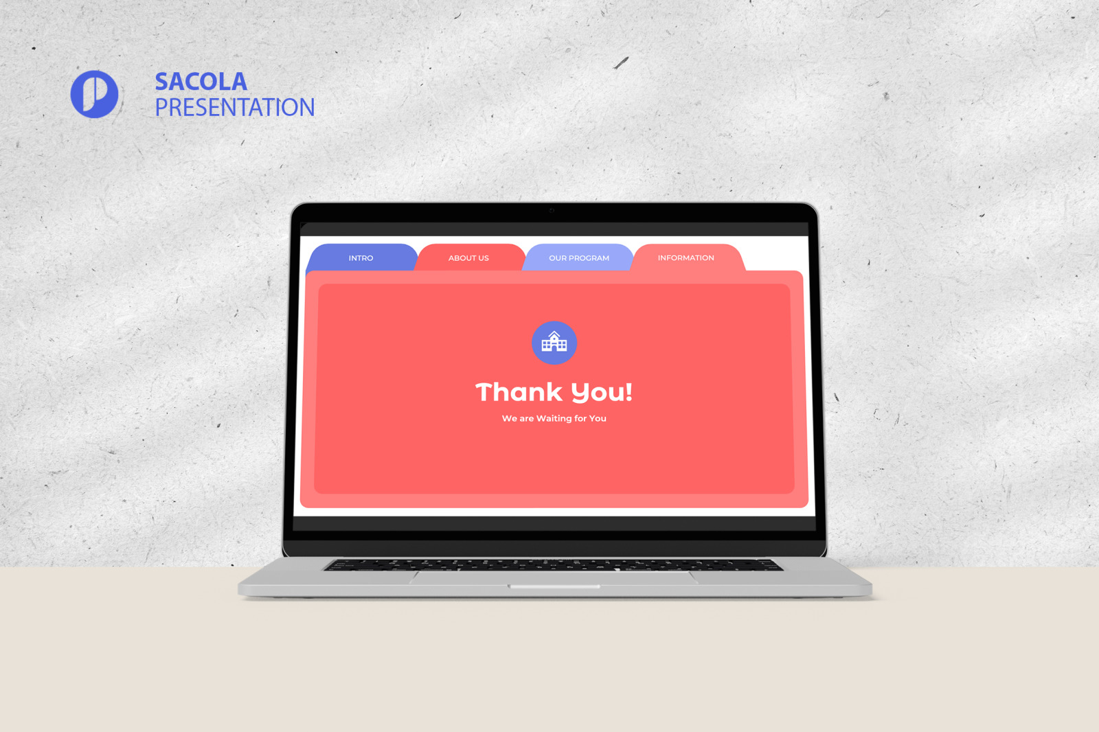 Sacola – blue salmon fun bold school profile presentation