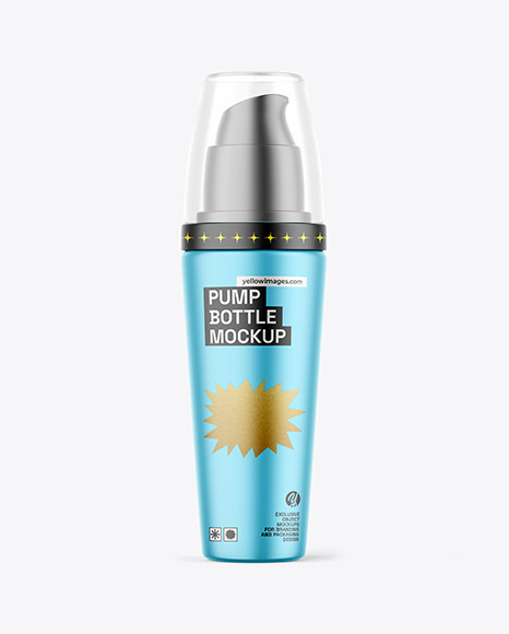 Metallic Pump Bottle Mockup