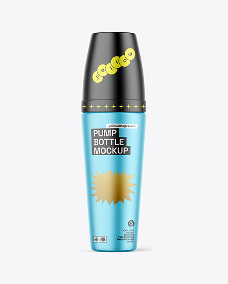 Metallic Pump Bottle Mockup