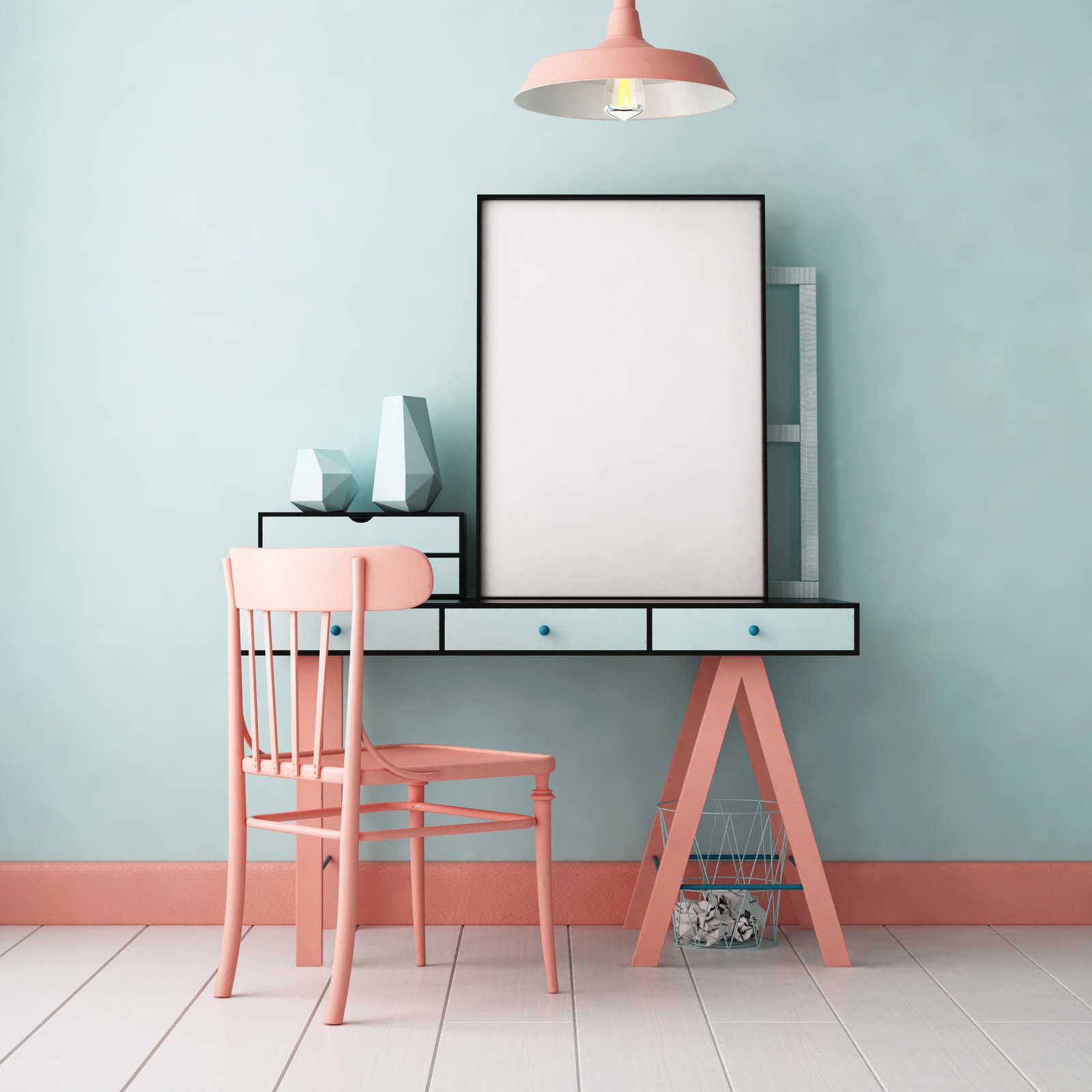 8 mockups posters in color interior