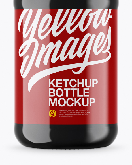 Glossy Ketchup Bottle Mockup Glossy Ketchup Bottle Mockup