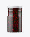 Clear Glass Raspberry Jam Jar Mockup Clear Glass Raspberry Jam Jar Mockup