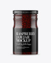 Clear Glass Raspberry Jam Jar Mockup Clear Glass Raspberry Jam Jar Mockup