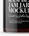 Clear Glass Raspberry Jam Jar Mockup Clear Glass Raspberry Jam Jar Mockup