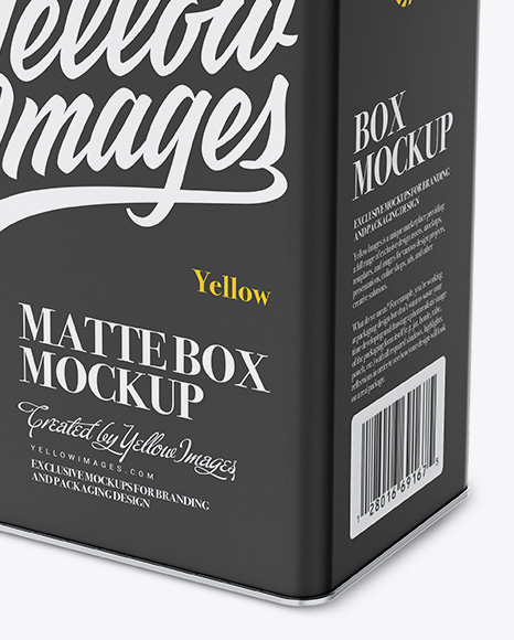 Matte Tin Box Mockup - Half Side View (High-Angle Shot)