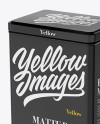 Matte Tin Box Mockup - Half Side View (High-Angle Shot)